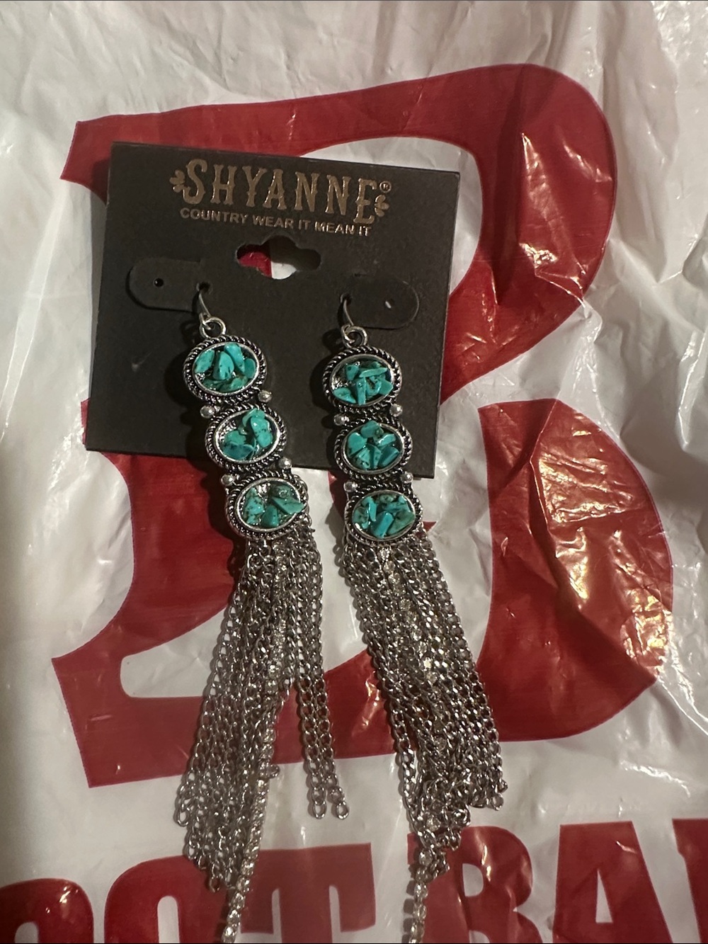 Shyanne Silver-Tone Tassel Earrings with Turquoise Accents
